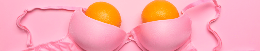 oranges held by a bra